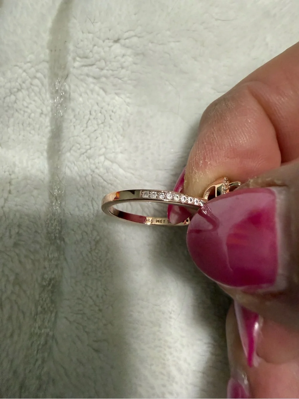 Pandora Silver Rose Gold Plated Teardrop Halo Ring with Clear Stone 8.5 - Picture 4 of 7